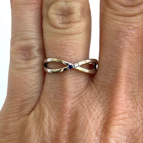 Story Jewellry Sterling Silver 925 Best Friends Girl Gang CZ Infinity Ring Sz 7 - Picture 13 of 16